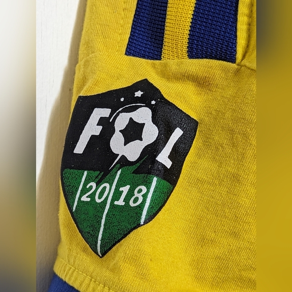 Men's Evolution in Design Color Block Shirt Soccer 2018 Size Large Yellow & Red - Picture 3 of 6